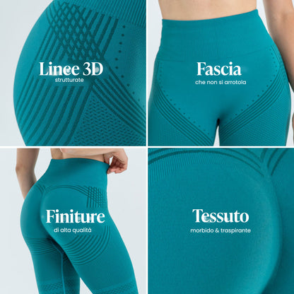 Legging 3D | Verde Pavone